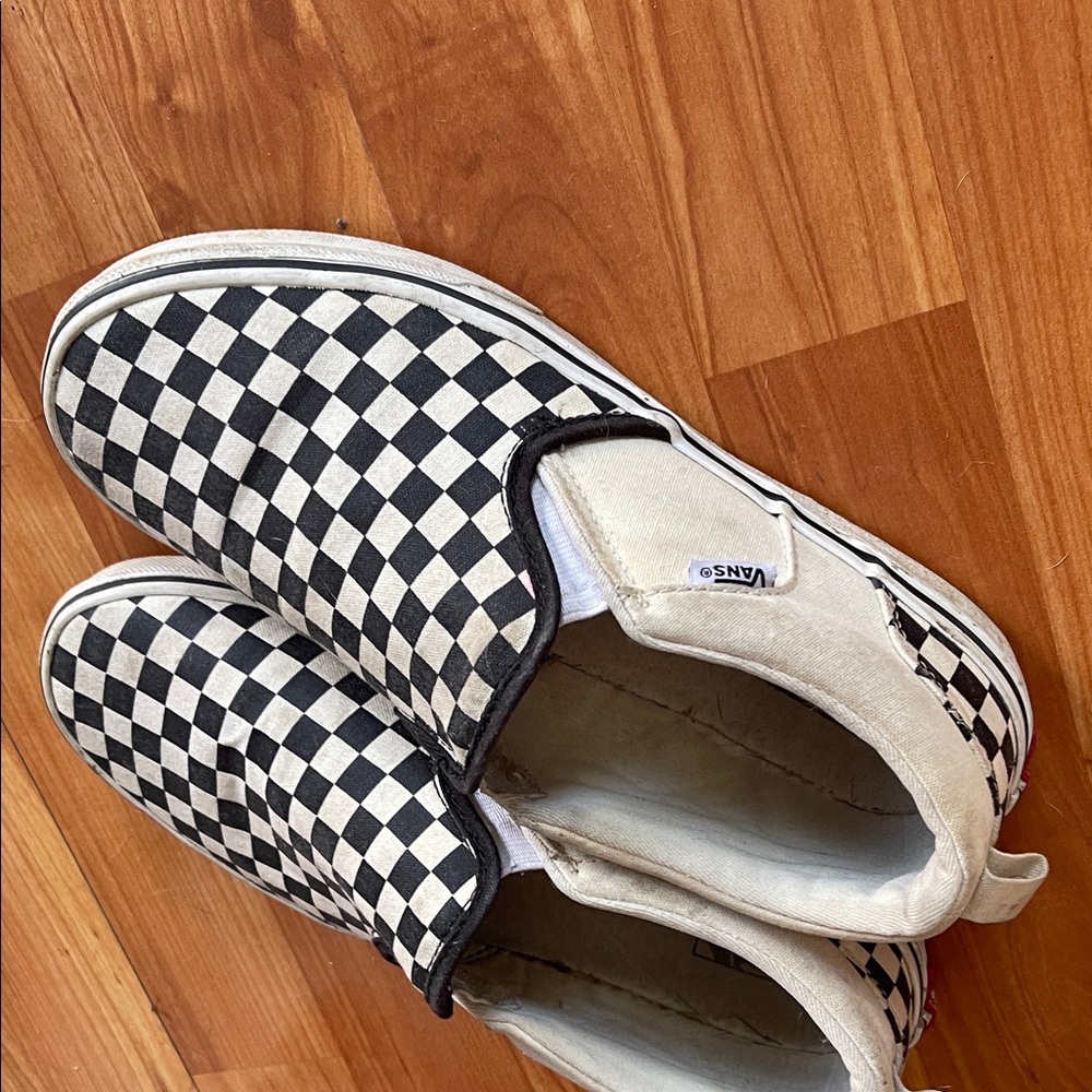 Vans Kids Black and White Checkered Slip-On Sneakers - Picture 5 of 5